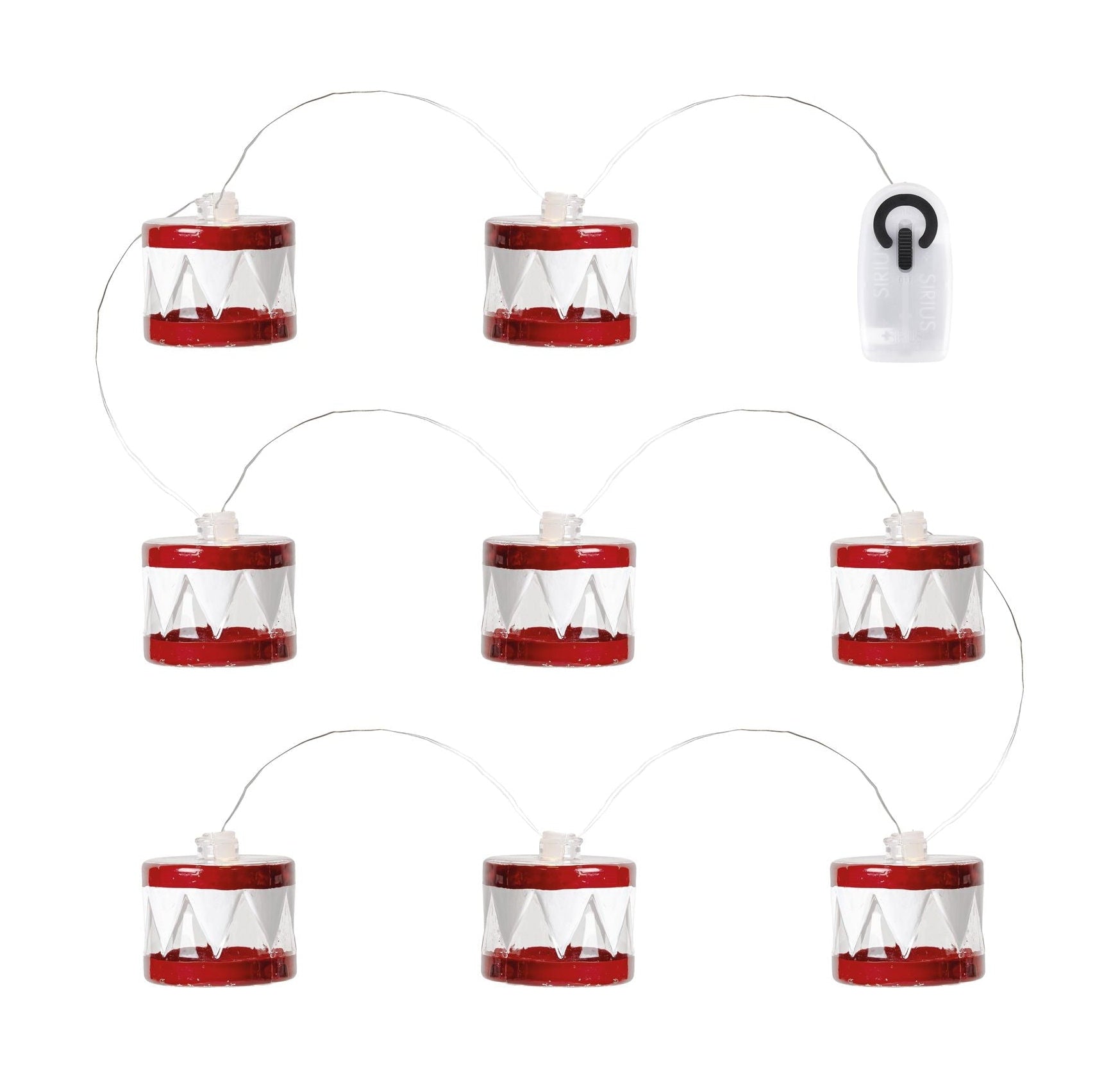 Sirius Elly Drum Garland 8 le ds, rojo