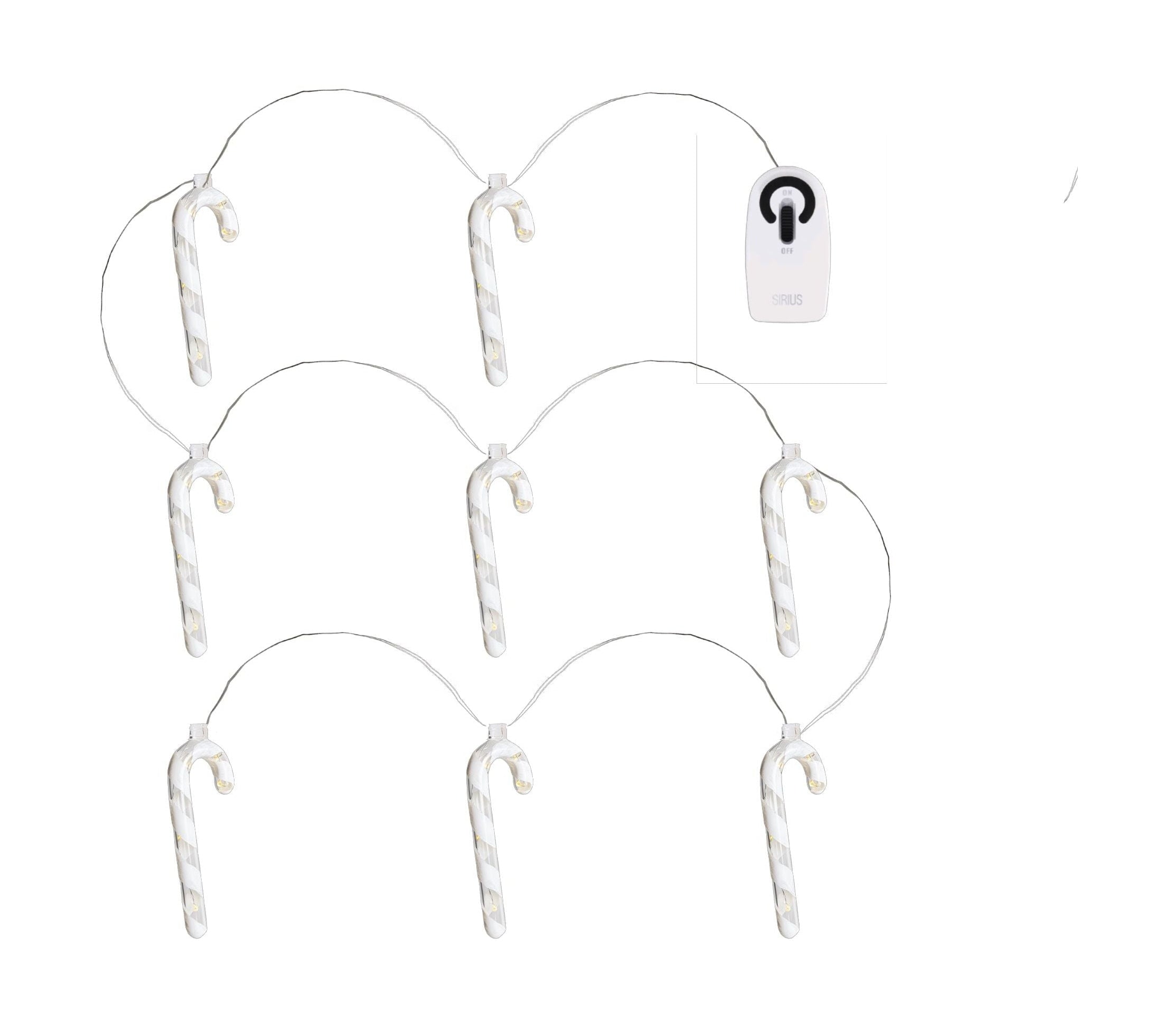 Sirius Hannah Candy Cane Garland, 8 Le DS, Clear/White