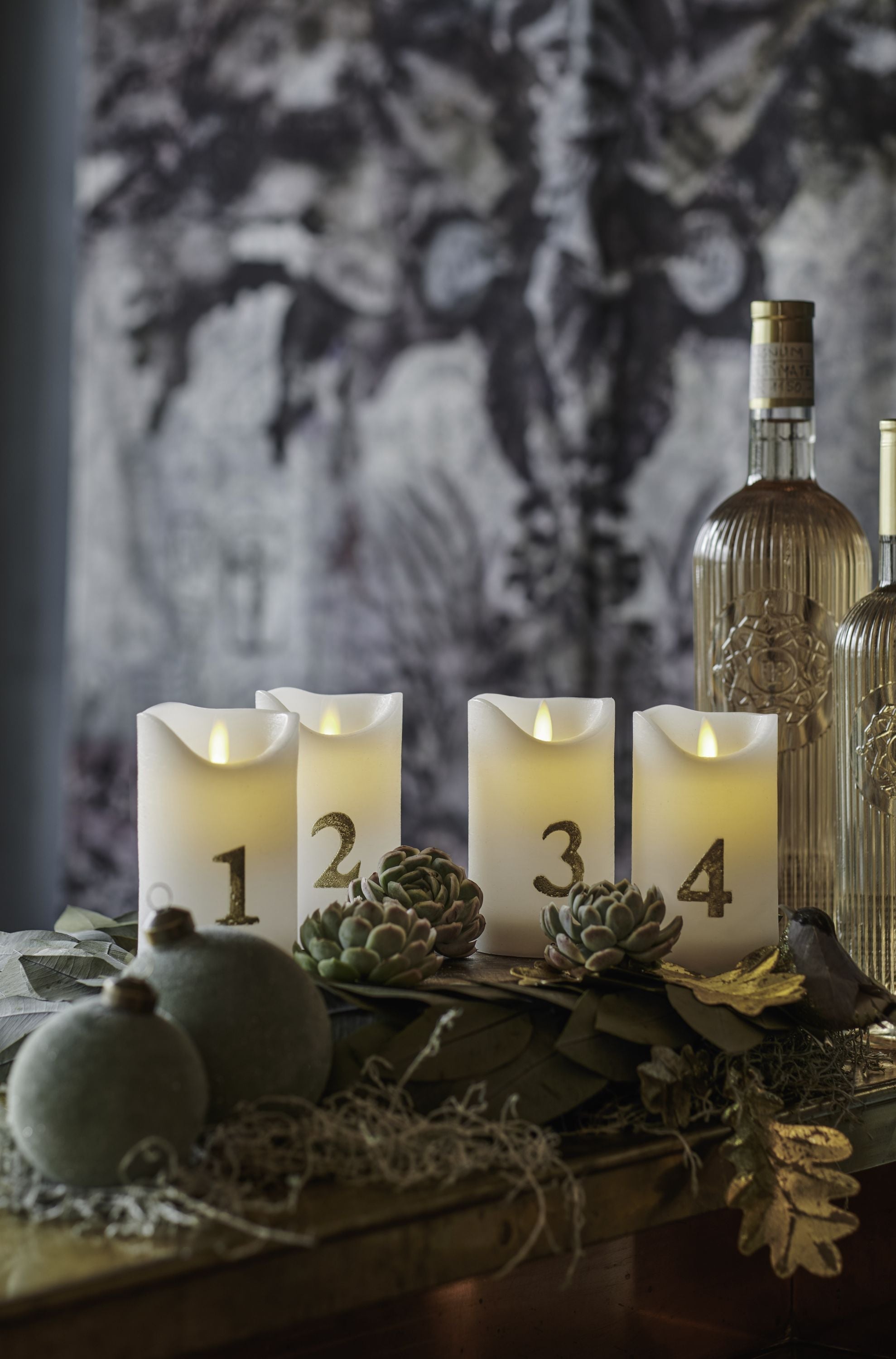 [product_category]-Sirius Sara Advent Led Candle 4 Pcs øx H 7x12,5 Cm, White/Silver-Sirius-5707310504055-50405-SIR-4