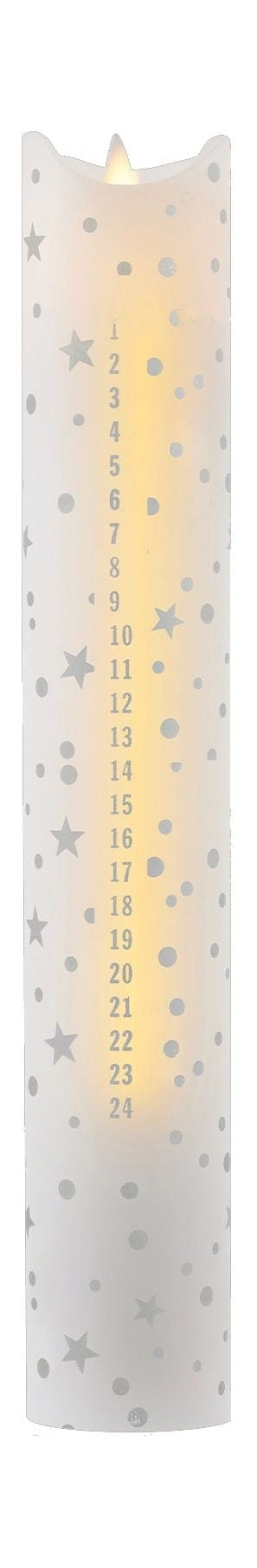 Sirius Sara Calendar Candle ø4,8x H29cm, Romantic Silver