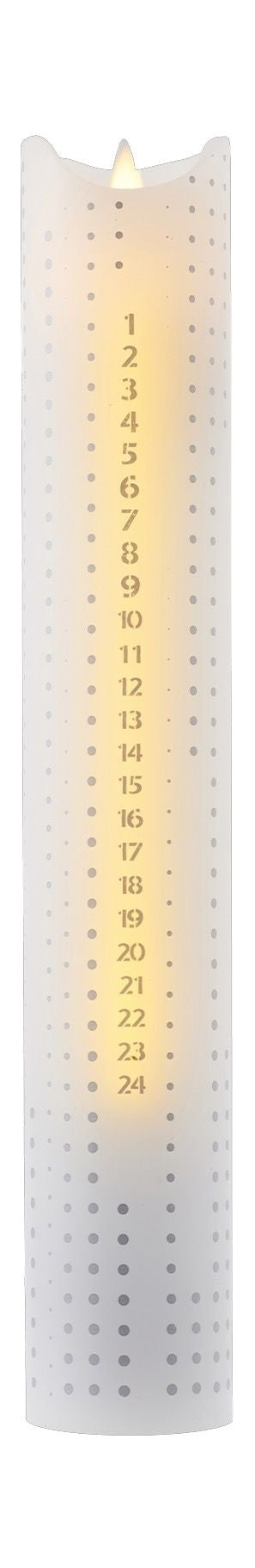 Sirius Sara Calendar Candle Ø5X H29CM, sølvprikker