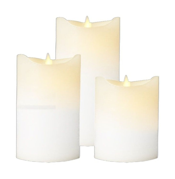 Sirius Sara Rechargeable Led Candle White Set With 3 ø: 7,5 H: 10,5/12,5/15 Cm