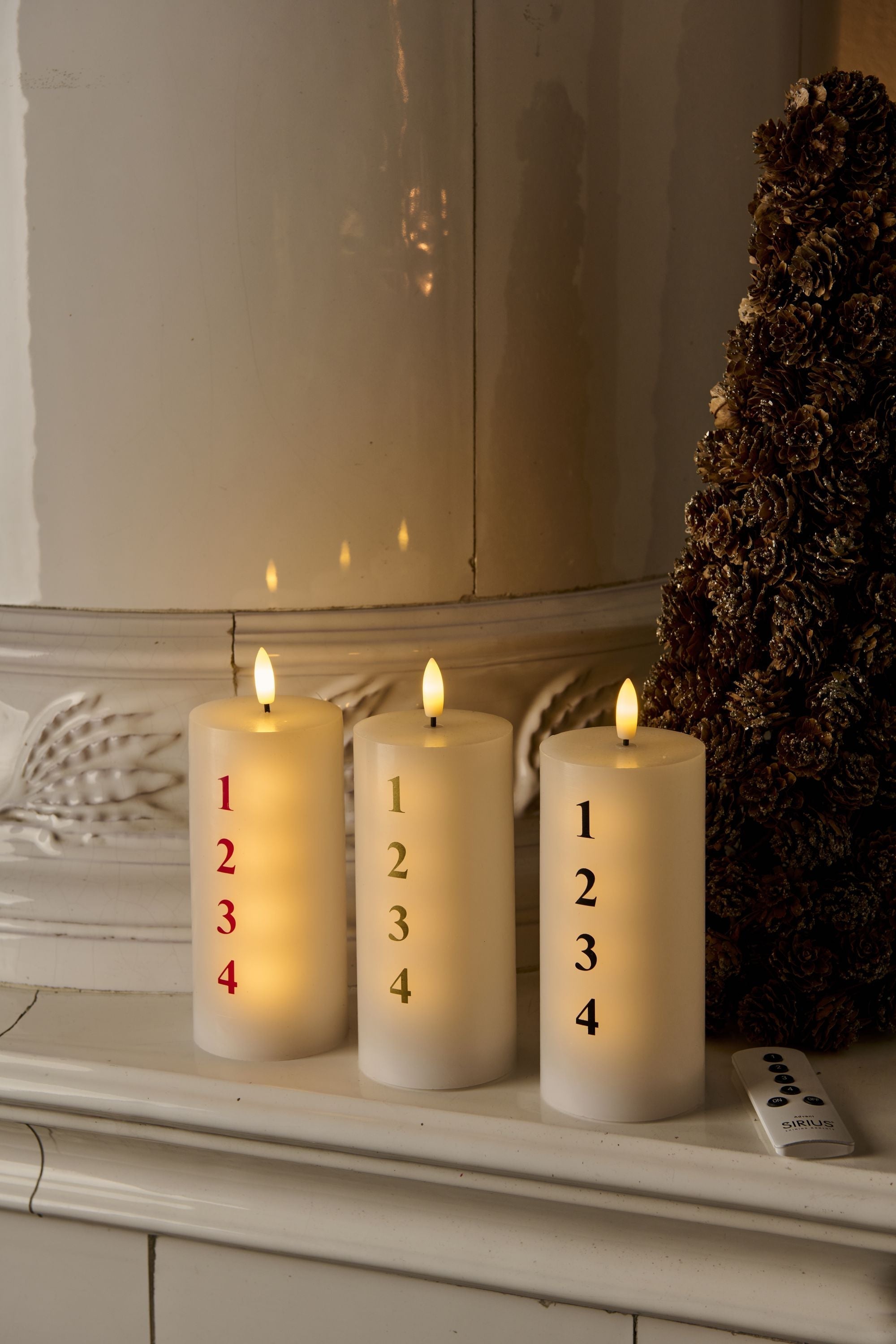 [product_category]-Sirius Sille Advent Candle White/Red ø7x H15 Cm-Sirius-5707310807064-80706-SIR-2