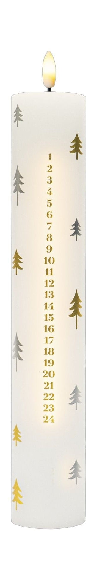 [product_category]-Sirius Sille Calendar Candle ø5x H29,8cm, White/Gold/Silver-Sirius-5707310807071-80707-SIR-1