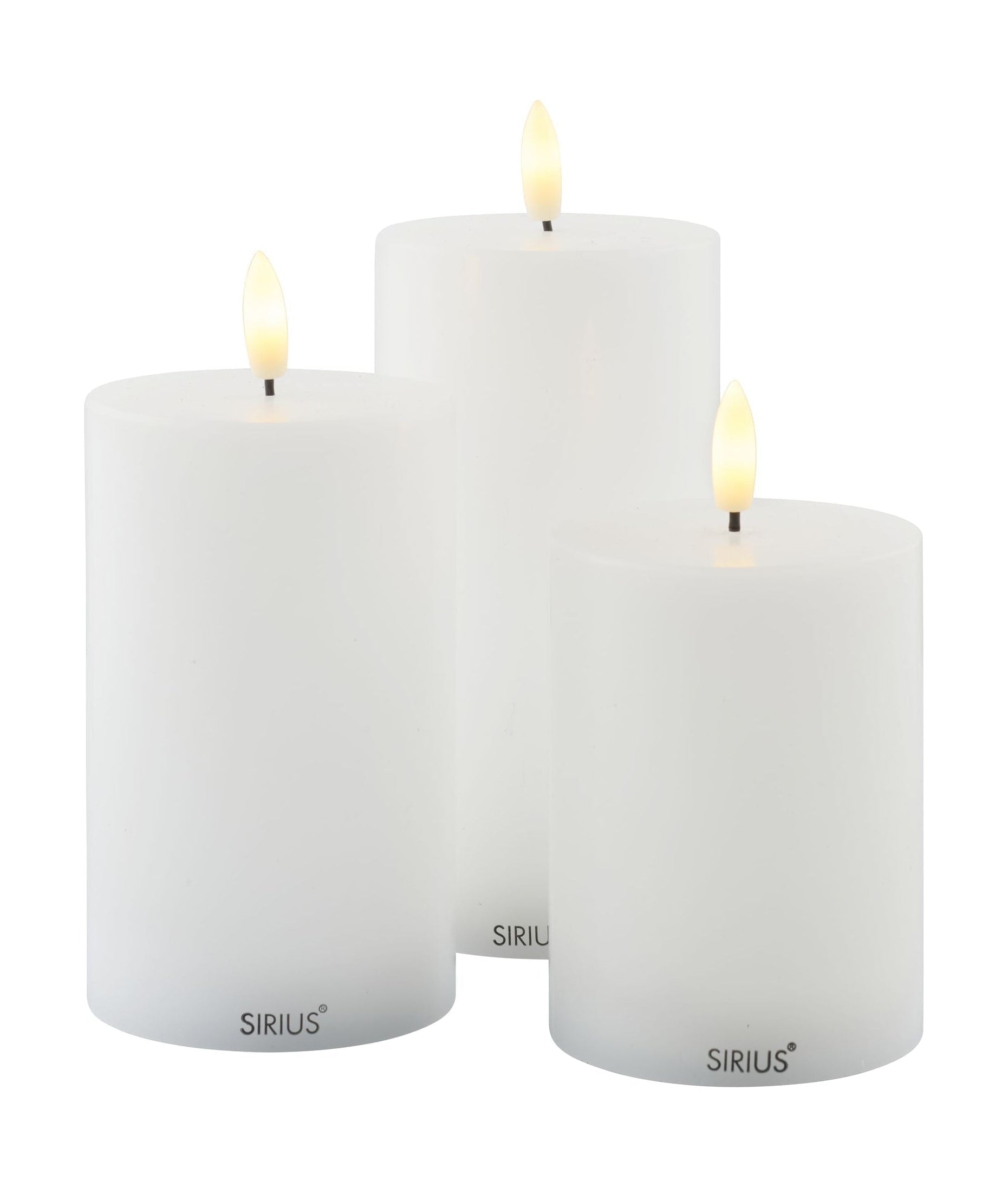 Sirius Sille Led Candle 3 PCs, Ø7,5x10/12,5/15 cm, weiß