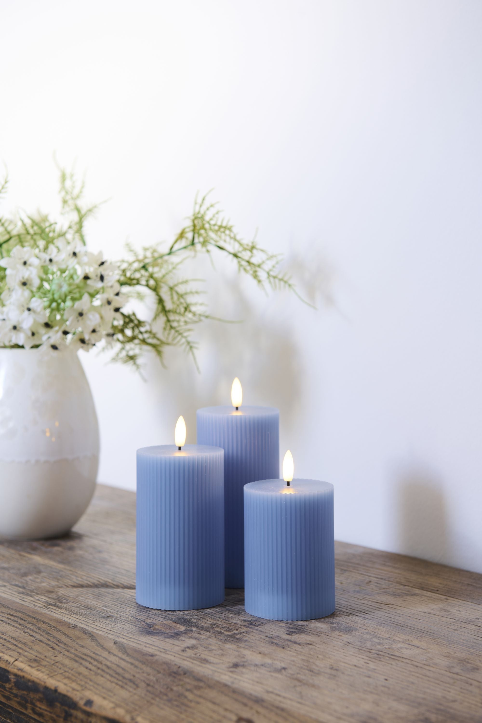[product_category]-Sirius Smilla Rechargeable Led Candle 3 Pcs. ø7,5x H10/12,5/15cm, Blue-Sirius-5707310802809-80280-SIR-2