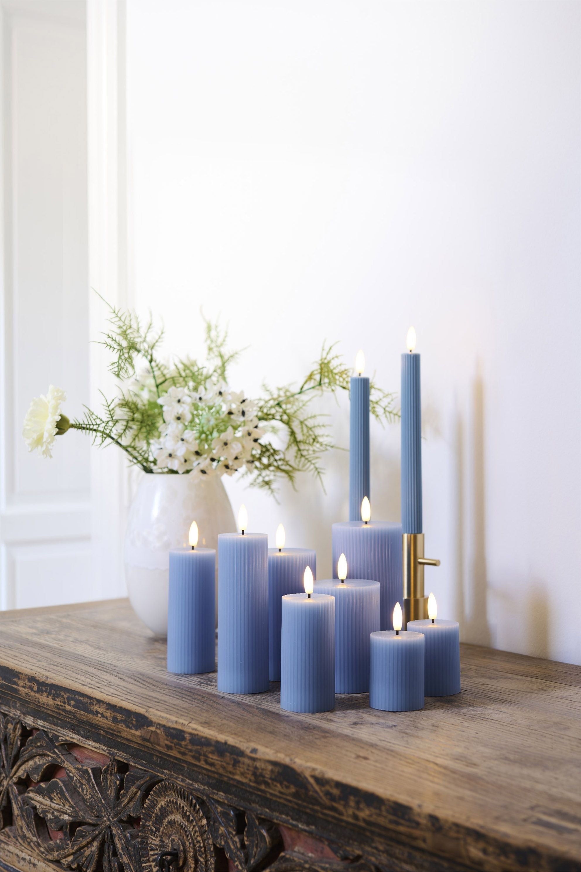 [product_category]-Sirius Smilla Rechargeable Led Candle 3 Pcs. ø7,5x H10/12,5/15cm, Blue-Sirius-5707310802809-80280-SIR-3