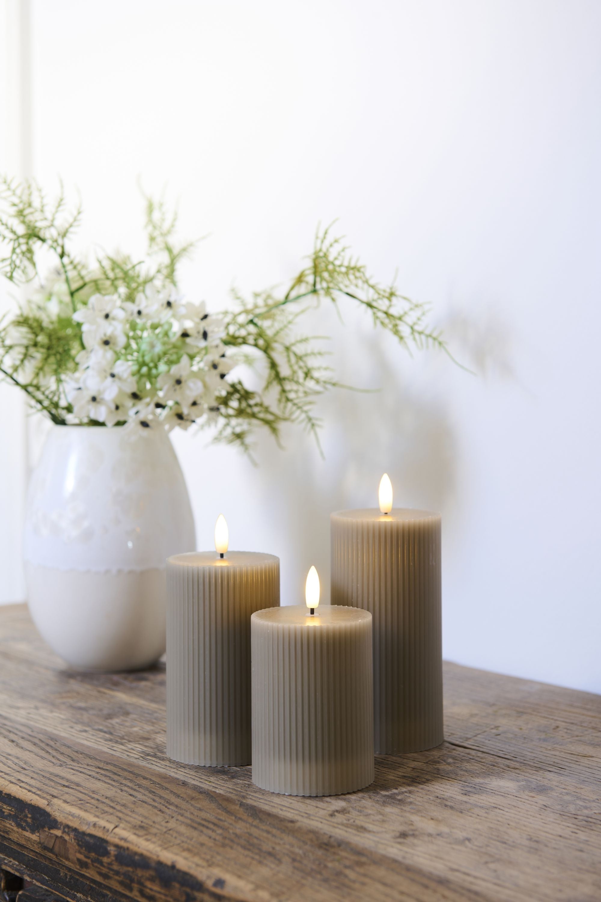 [product_category]-Sirius Smilla Rechargeable Led Candle 3 Pcs. ø7,5x H10/12,5/15cm, Warm Grey-Sirius-5707310802816-80281-SIR-2