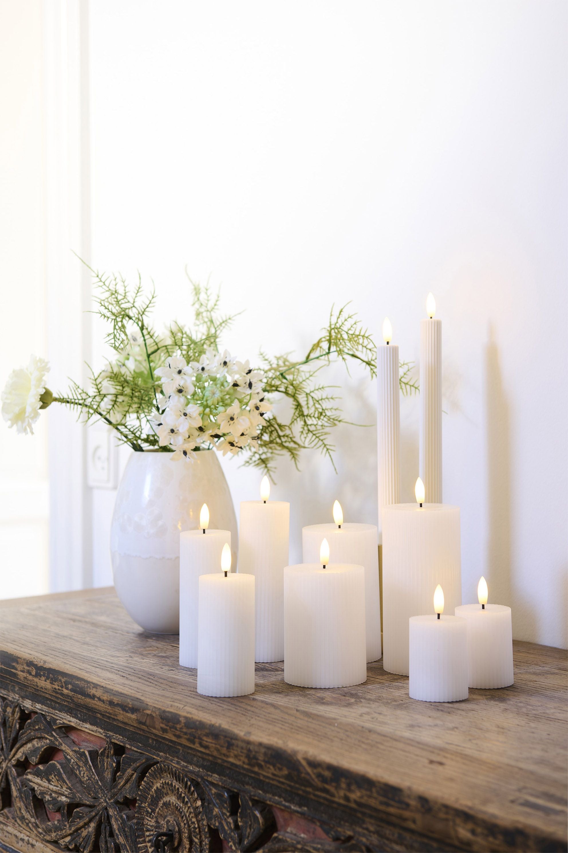 [product_category]-Sirius Smilla Rechargeable Led Candle Crown Led Light 2 Pcs øx H 2x25 Cm, White-Sirius-5707310802533-80253-SIR-5
