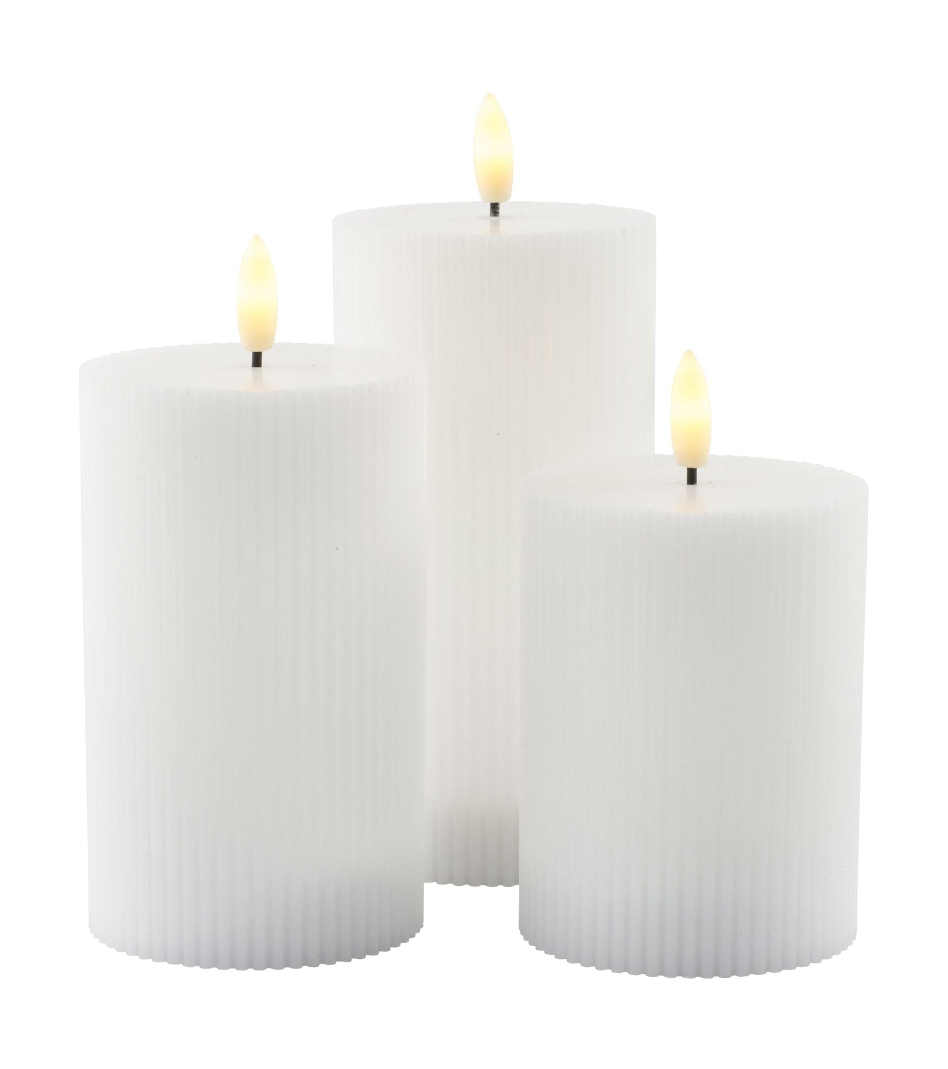 Sirius Smilla Conjunto de velas LED recargables de 3 Ø7,5x H10/12,5/15 cm blanco