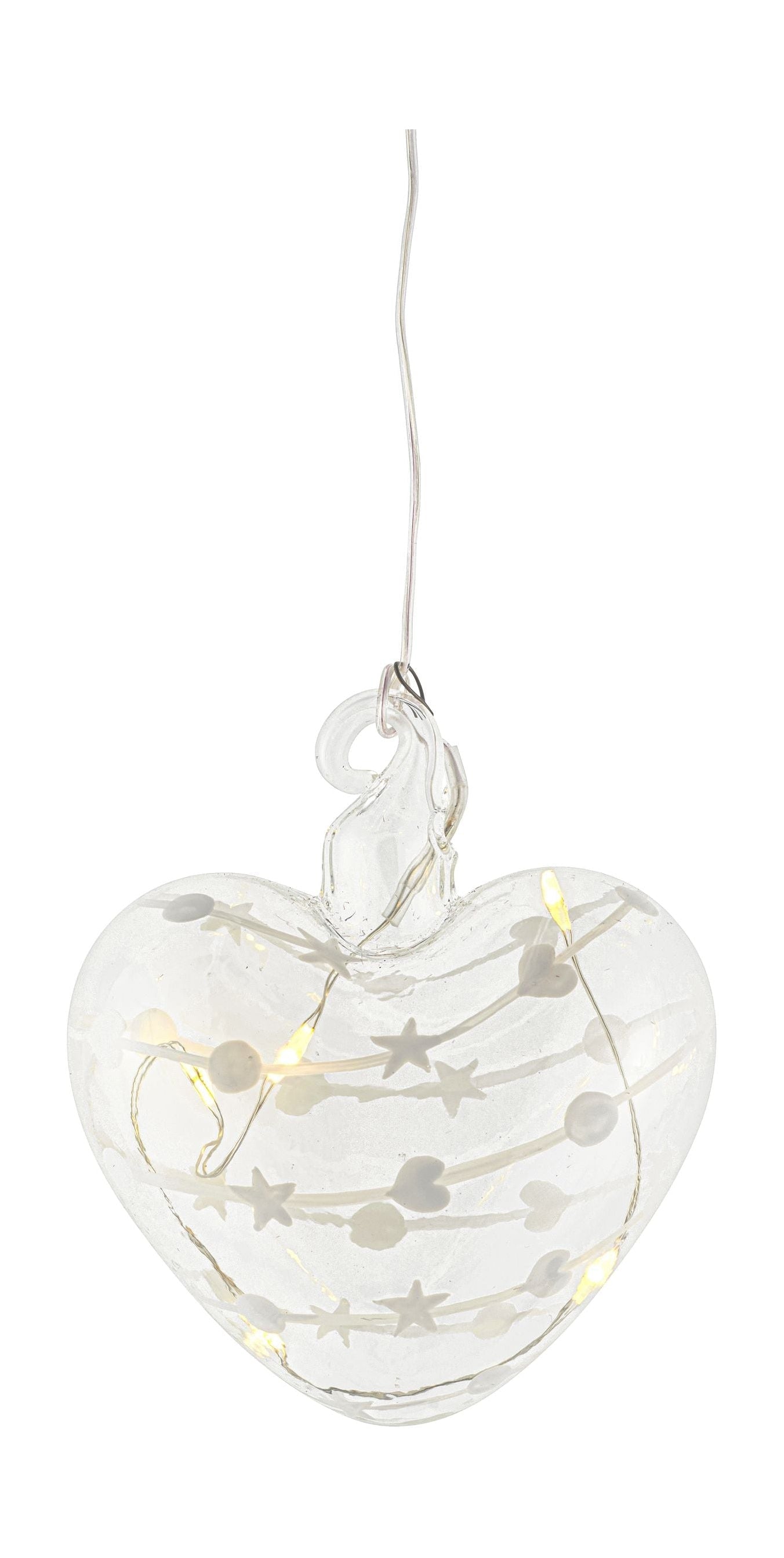 Sirius Sweet Christmas Hjerte ø8 Cm, White/Clear