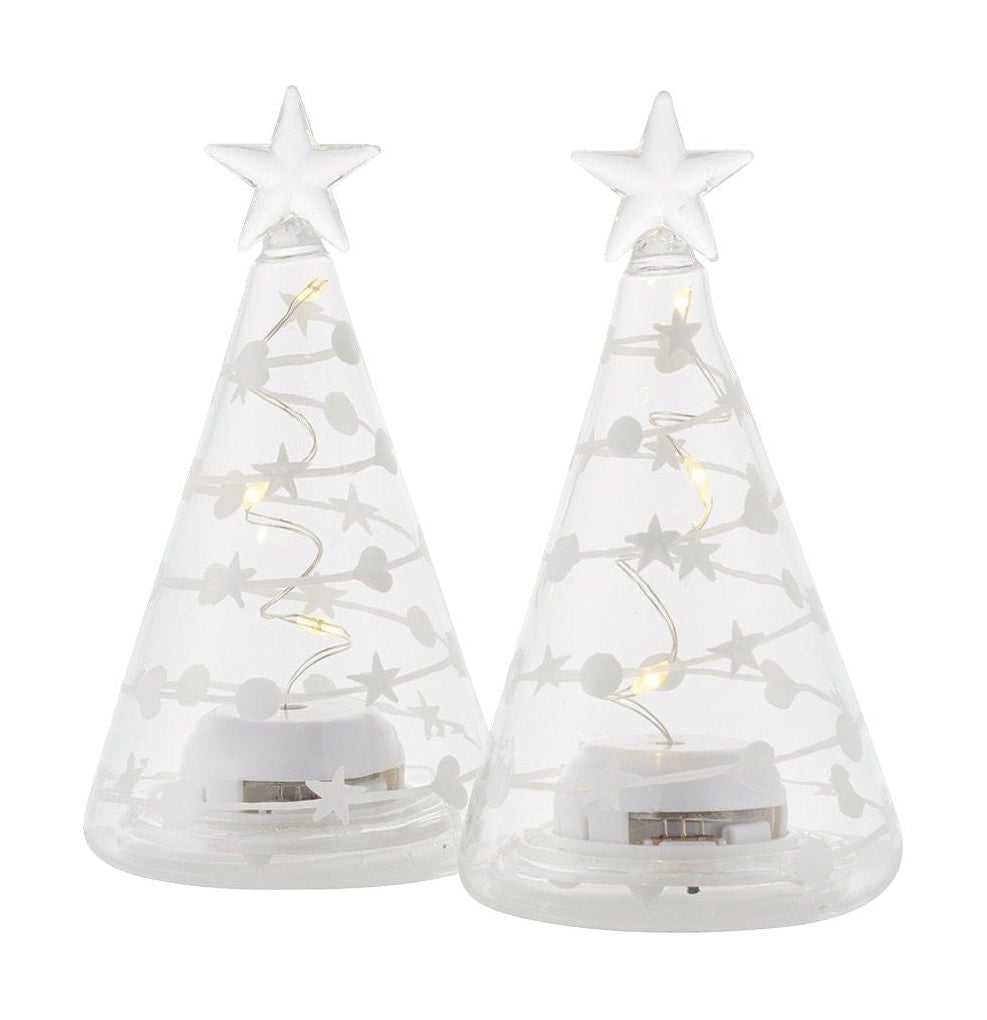 Sirius Sweet Christmas Tree 2 PCS, H9 cm, blanco/transparente