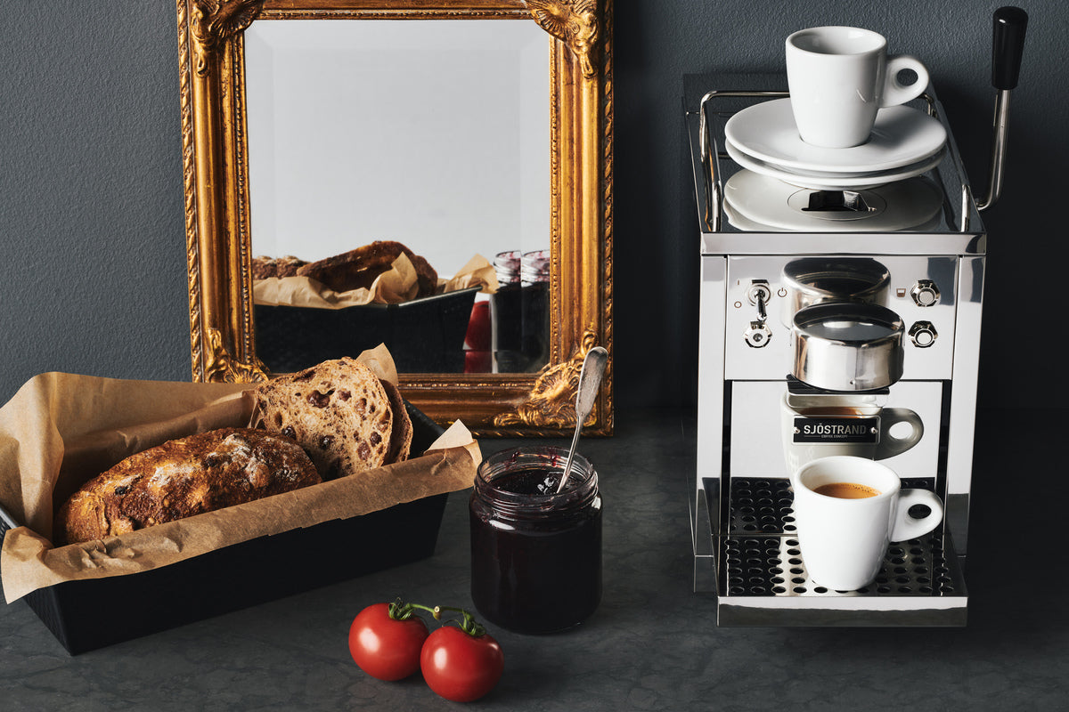 Sjönstrand espresso kapselmaskin, rostfritt stål