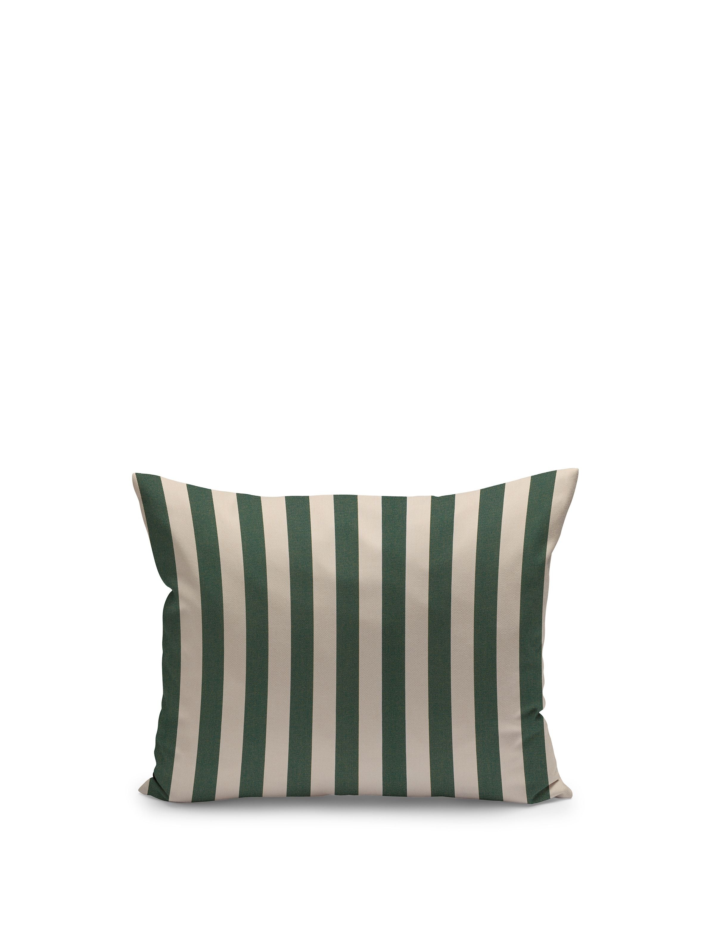 Almohada Skagerak Barriere 60x50 cm, albaricoque claro/franja verde oscuro