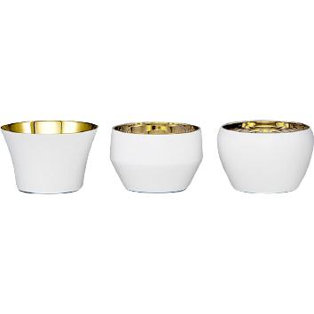 Skultuna Kin Tealight Holder Set Of 3, White