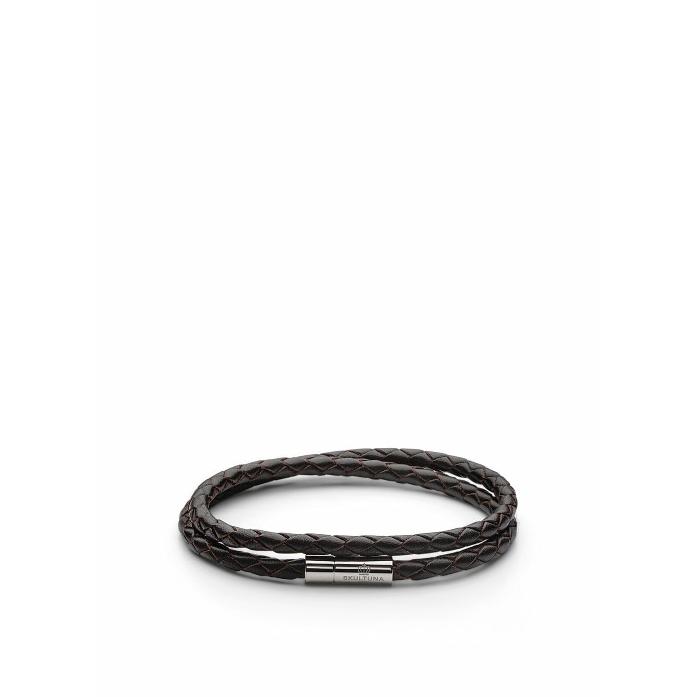 Bracelet en cuir Skultuna 4 mm Small Ø14,5 cm, brun foncé