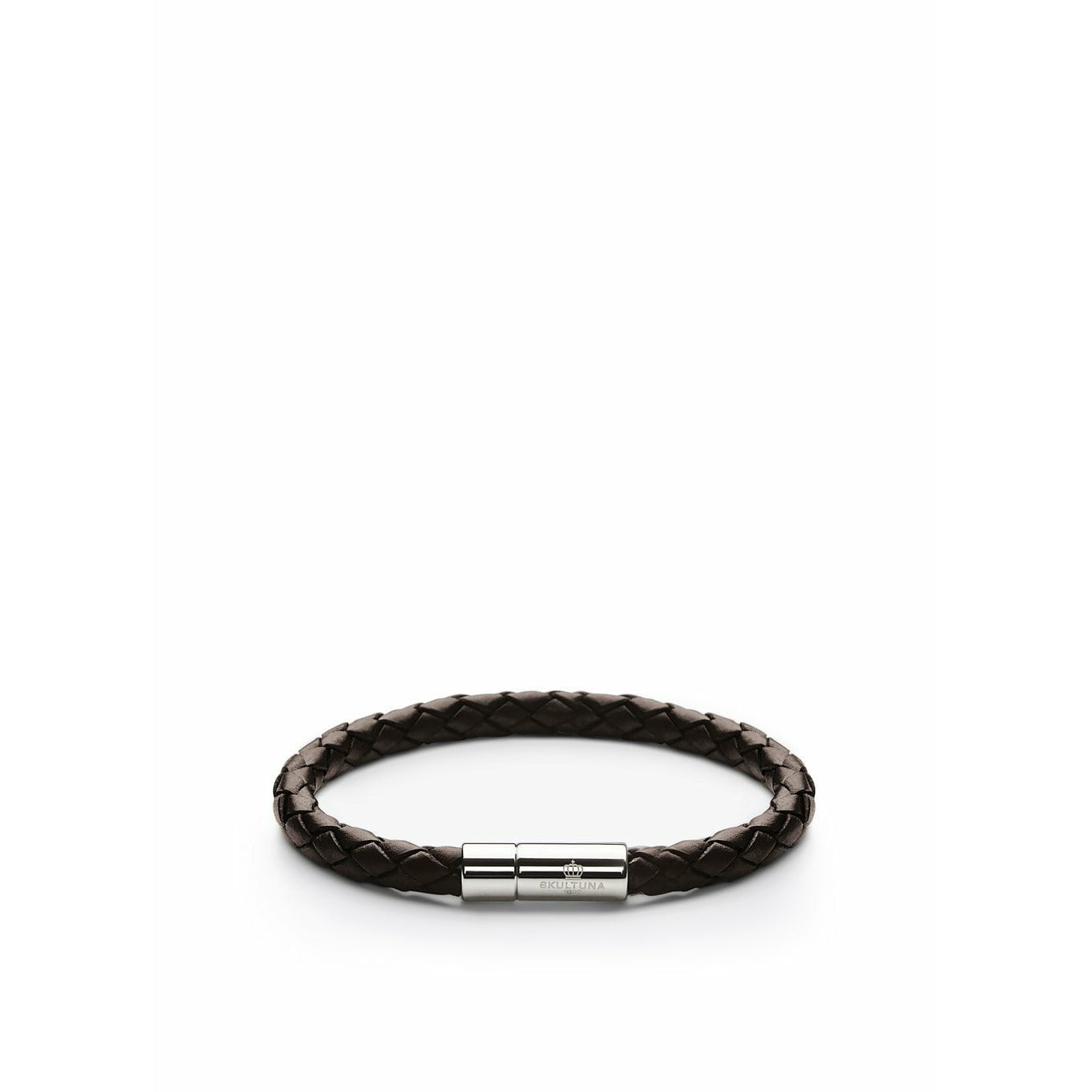 Bracelet en cuir Skultuna 6 mm Small Ø14,5 cm, brun foncé