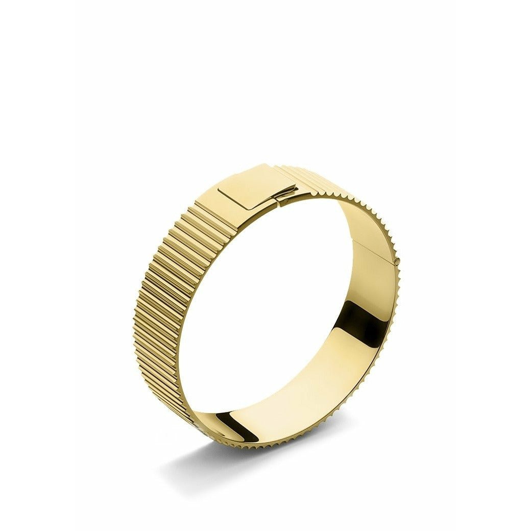 Skultuna ribbed lås bangle, guldbelagt