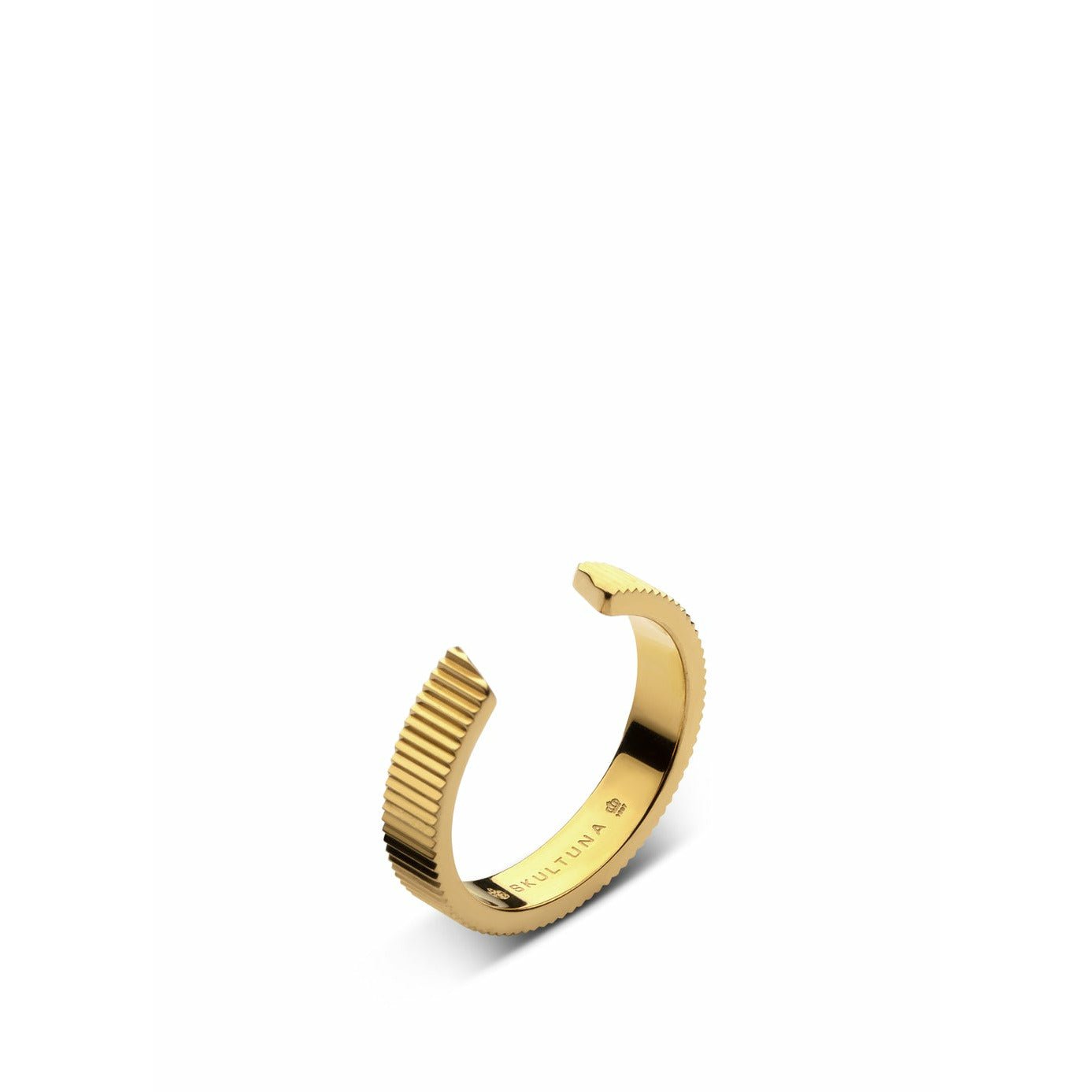 [product_category]-Skultuna Ribbed Ring Medium 316 L Steel Gold Plated, ø1,73 Cm-Skultuna-7340037818876-1816-M-SKU-1