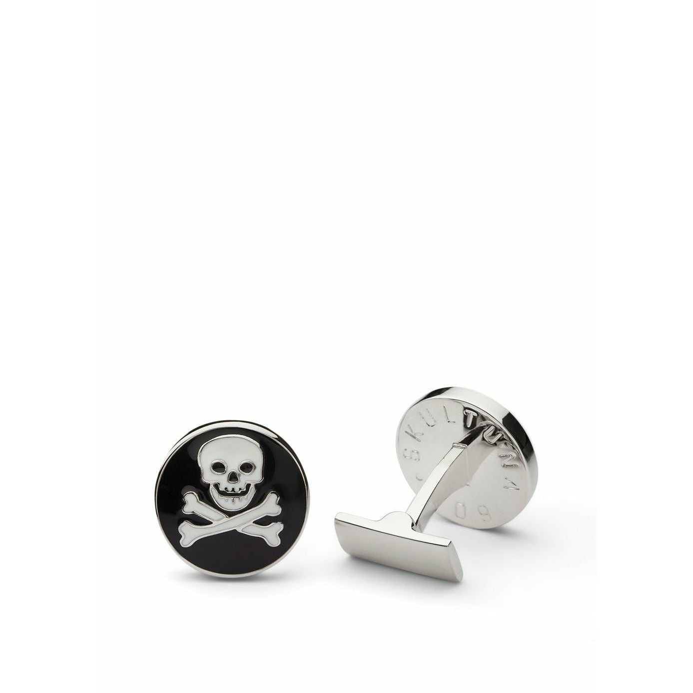 [product_category]-Skultuna Skull & Bones Cufflink ø1,7 Cm, Black/White-Skultuna-7340037803803-980-BL-SKU-1