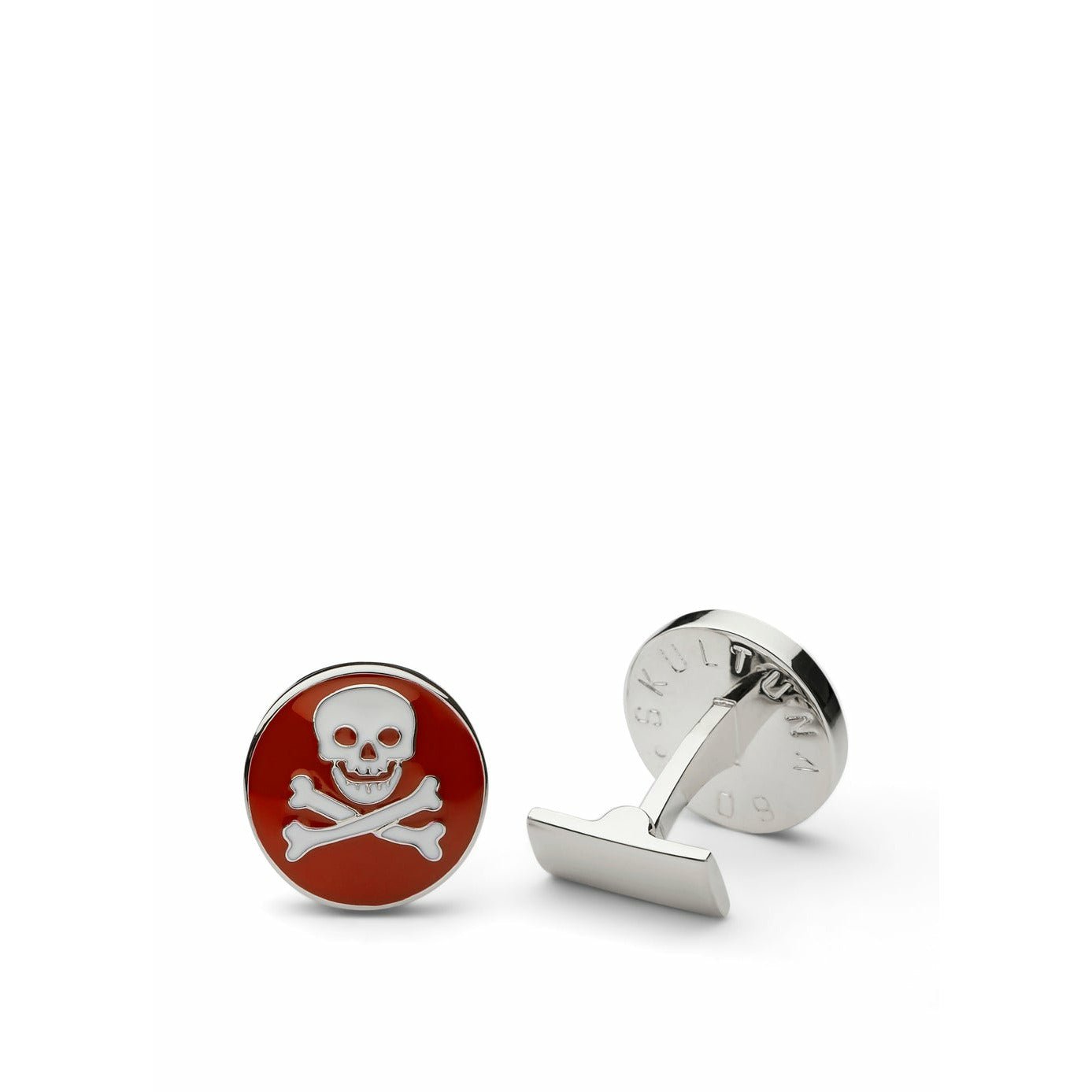 [product_category]-Skultuna Skull & Bones Cufflink ø1,7 Cm, Red/White-Skultuna-7340037803810-980-R-SKU-1