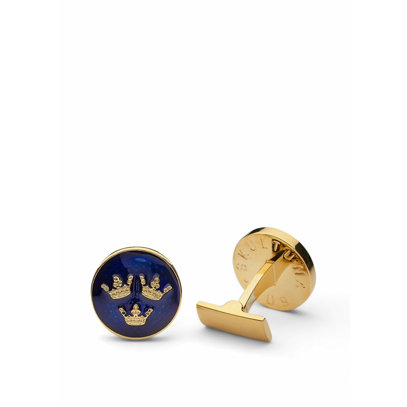 [product_category]-Skultuna Sweden Three Crowns Cufflink Gold Plated, ø1,7 Cm-Skultuna-7340037803780-929-B-SKU-1