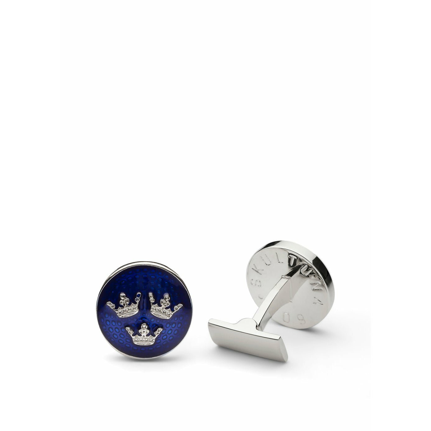 [product_category]-Skultuna Sweden Three Crowns Cufflink Silver Plated, ø1,7 Cm-Skultuna-7340037803797-939-B-SKU-1