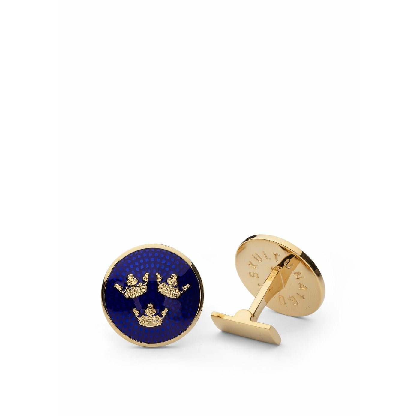 [product_category]-Skultuna Sweden Three Crowns Xl Cufflink Gold Plated, ø2,2 Cm-Skultuna-7340037805883-929-B-Large-SKU-1