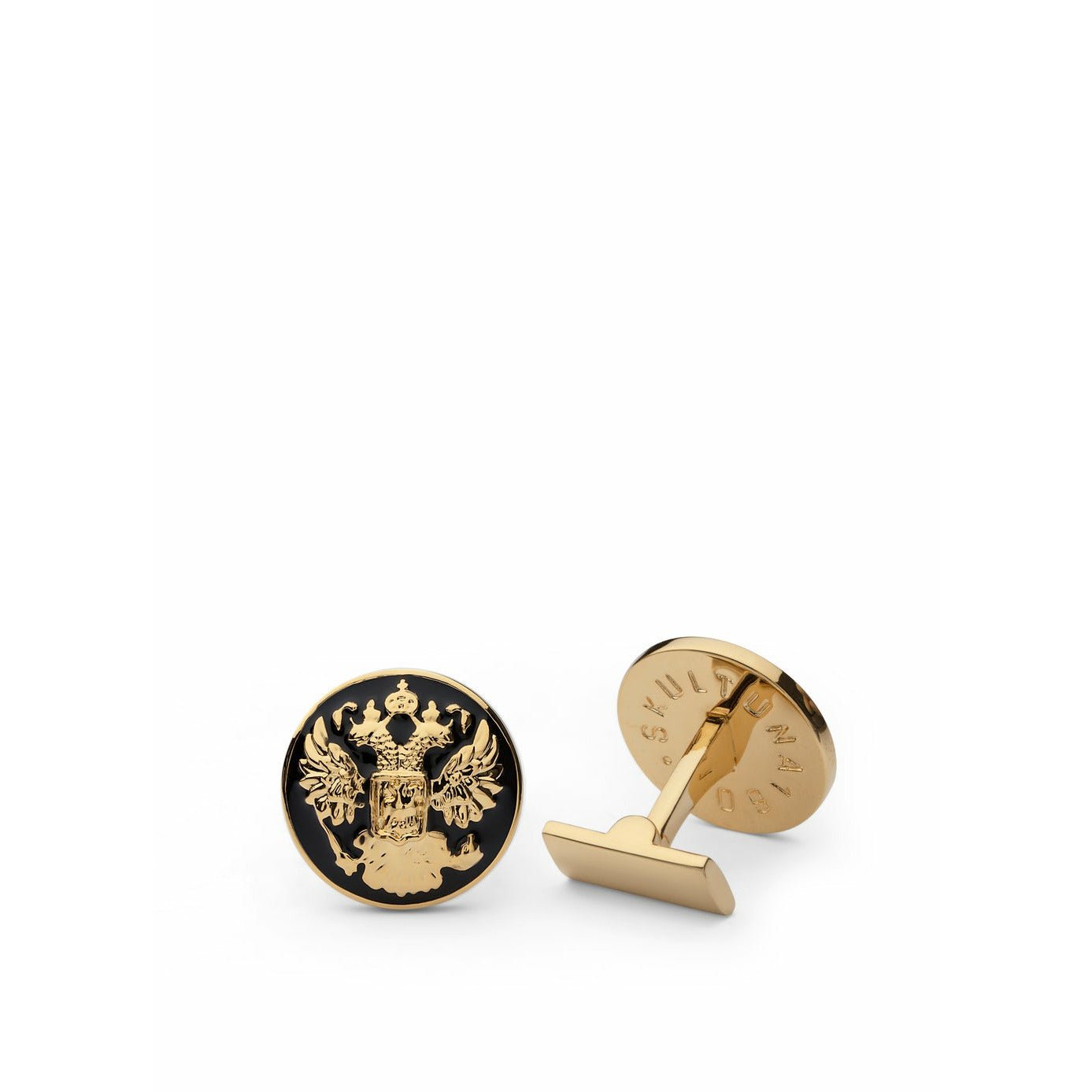 [product_category]-Skultuna The Double Eagle Cufflink ø1,9 Cm, Black-Skultuna-7340037801977-922-BL-SKU-1