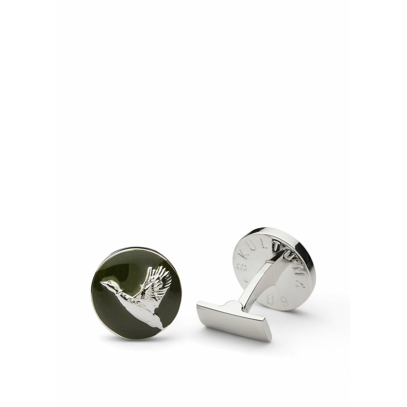 [product_category]-Skultuna The Hunter Cufflink Flying And Silver Plated Brass, ø1,7 Cm-Skultuna-7340037804596-1032-RG-SKU-1