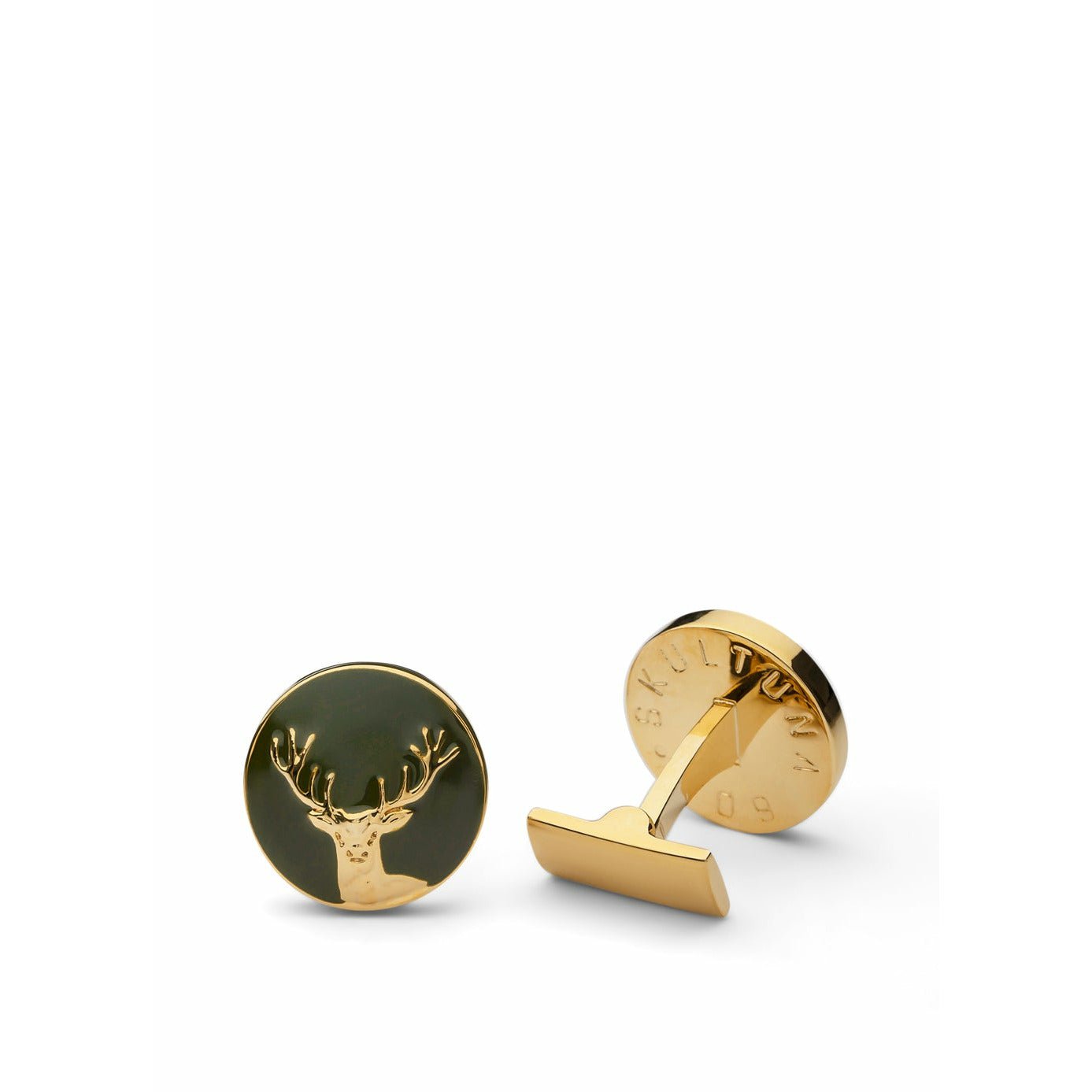 [product_category]-Skultuna The Hunter Cufflink The Deer Gold Plated Brass, ø1,7 Cm-Skultuna-7340037814885-1020-RG-SKU-1