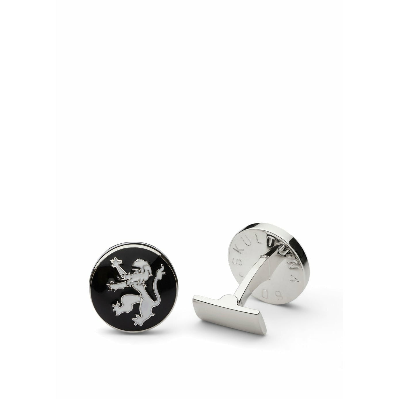 [product_category]-Skultuna The Lion Cufflink ø1,7 Cm, Black/White-Skultuna-7340037803841-981-BL-SKU-1