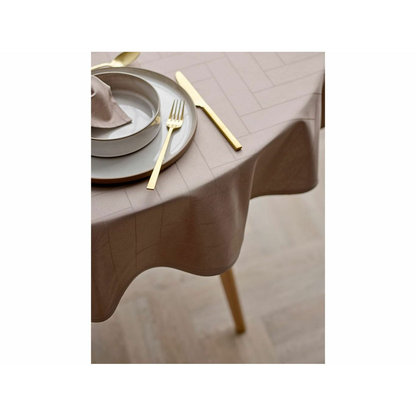 [product_category]-Södahl Dia160 Tiles Damask Tablecloth, Taupe-Södahl-5722000154815-15481-SÖD-4