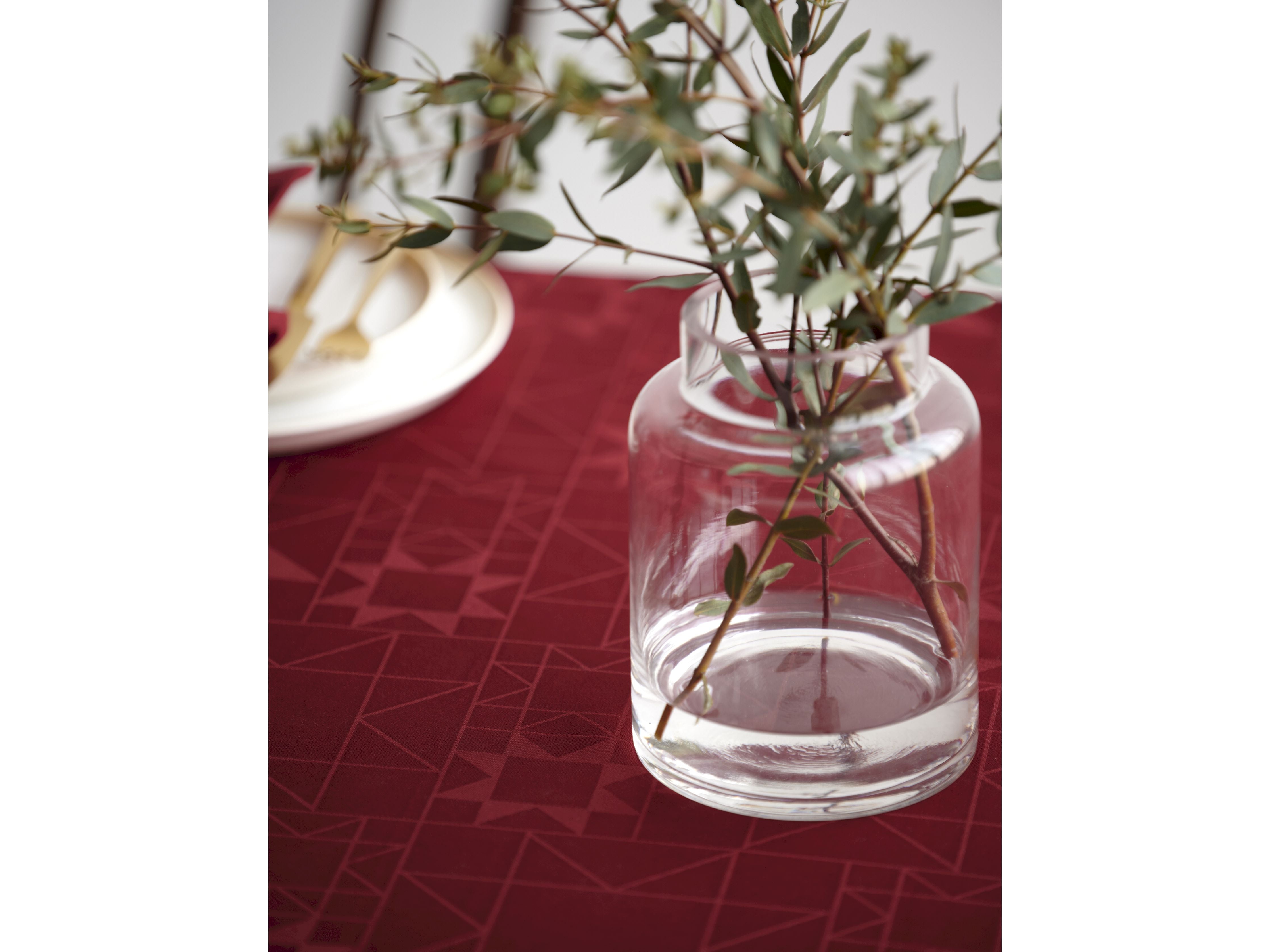 [product_category]-Södahl Star Damask Tablecloth ø160 Cm, Red-Södahl-5722000271901-27190-SOD-2