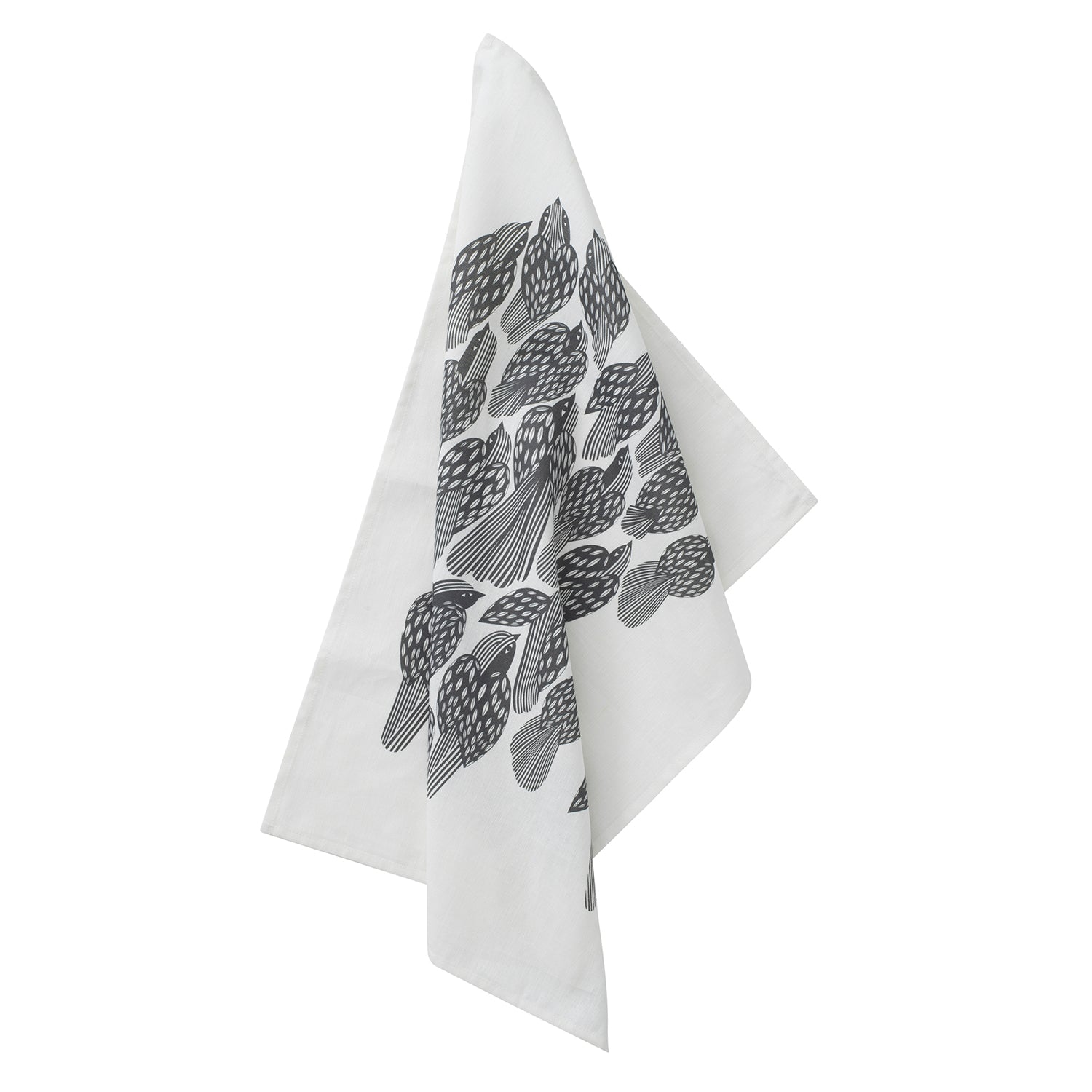 [product_category]-Spira Birds Kitchen Towelm, Asphalt-Spira of Sweden-7333001200524-6594-SPI-2