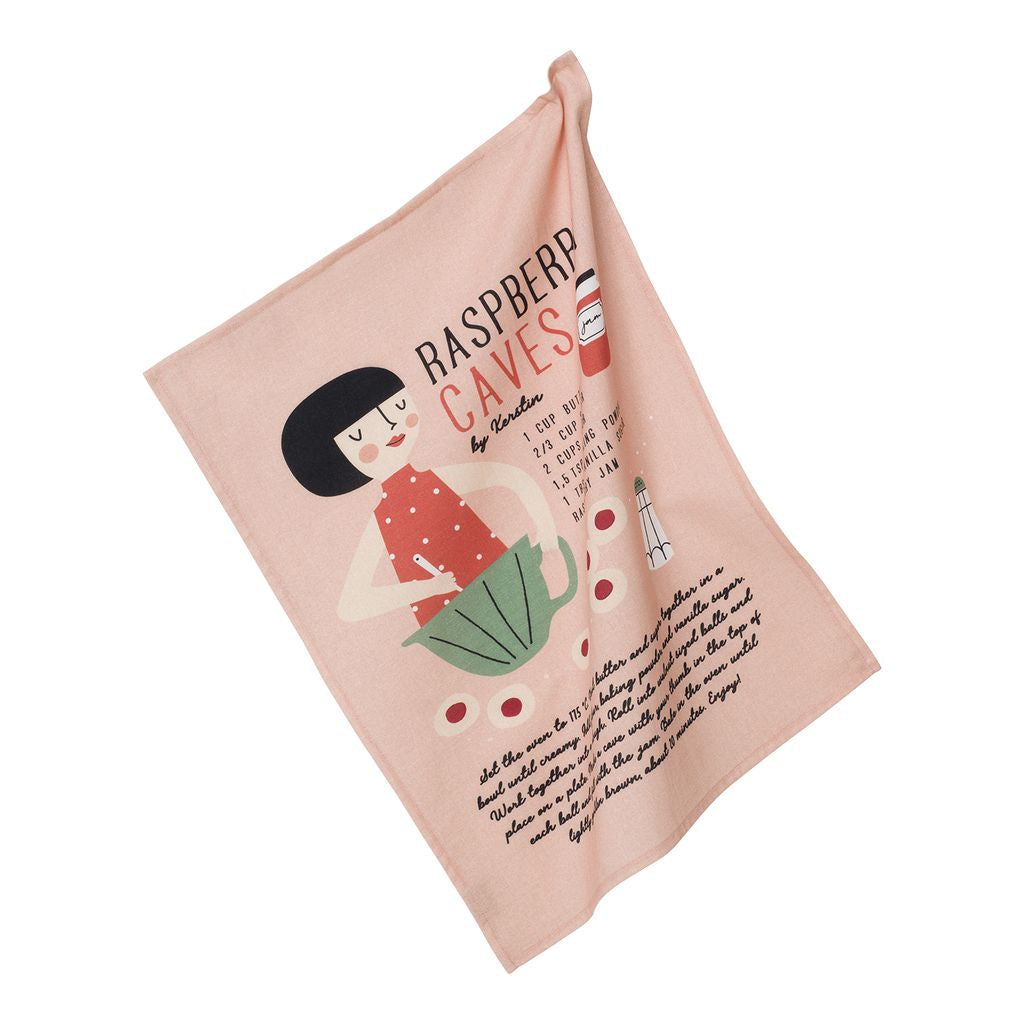 [product_category]-Spira Kompis Tea Towel Kerstin Raspberry Caves, 47x65 Cm-Spira of Sweden-7333001018518-6402-SPI-4