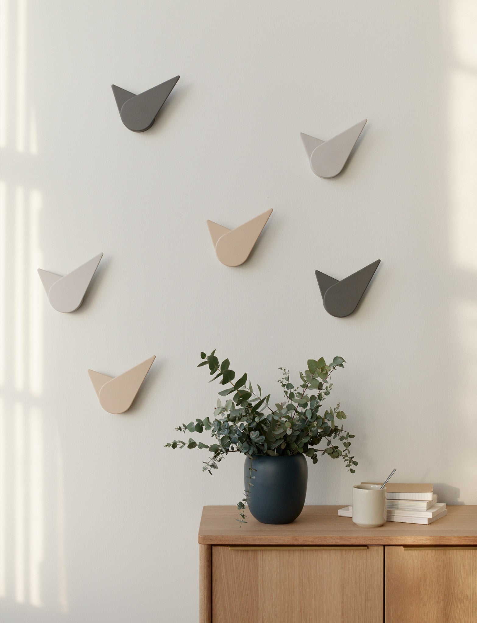 Stelton Birdie Wall Clock, Dark Grey