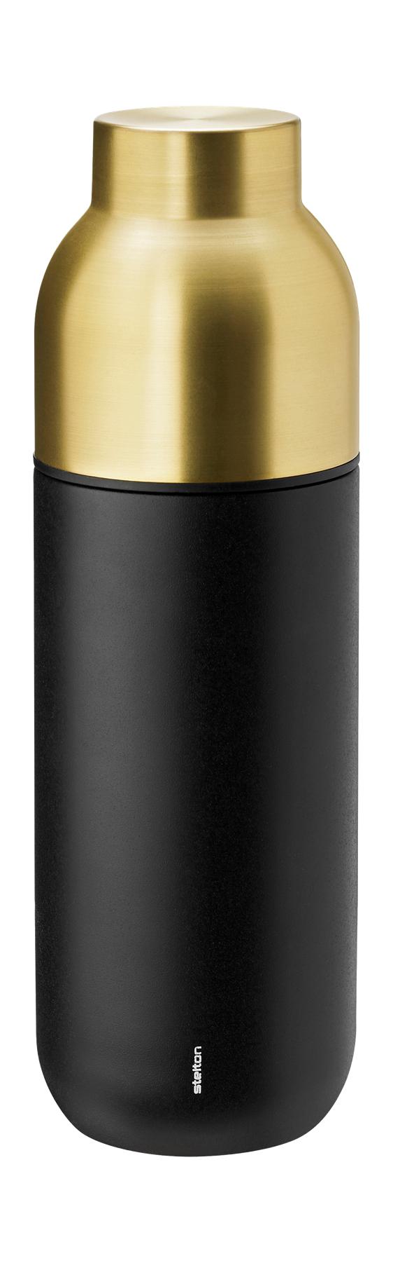 Stelton Kragen Terme Flasche 0,75 l, Schwarz/Messing