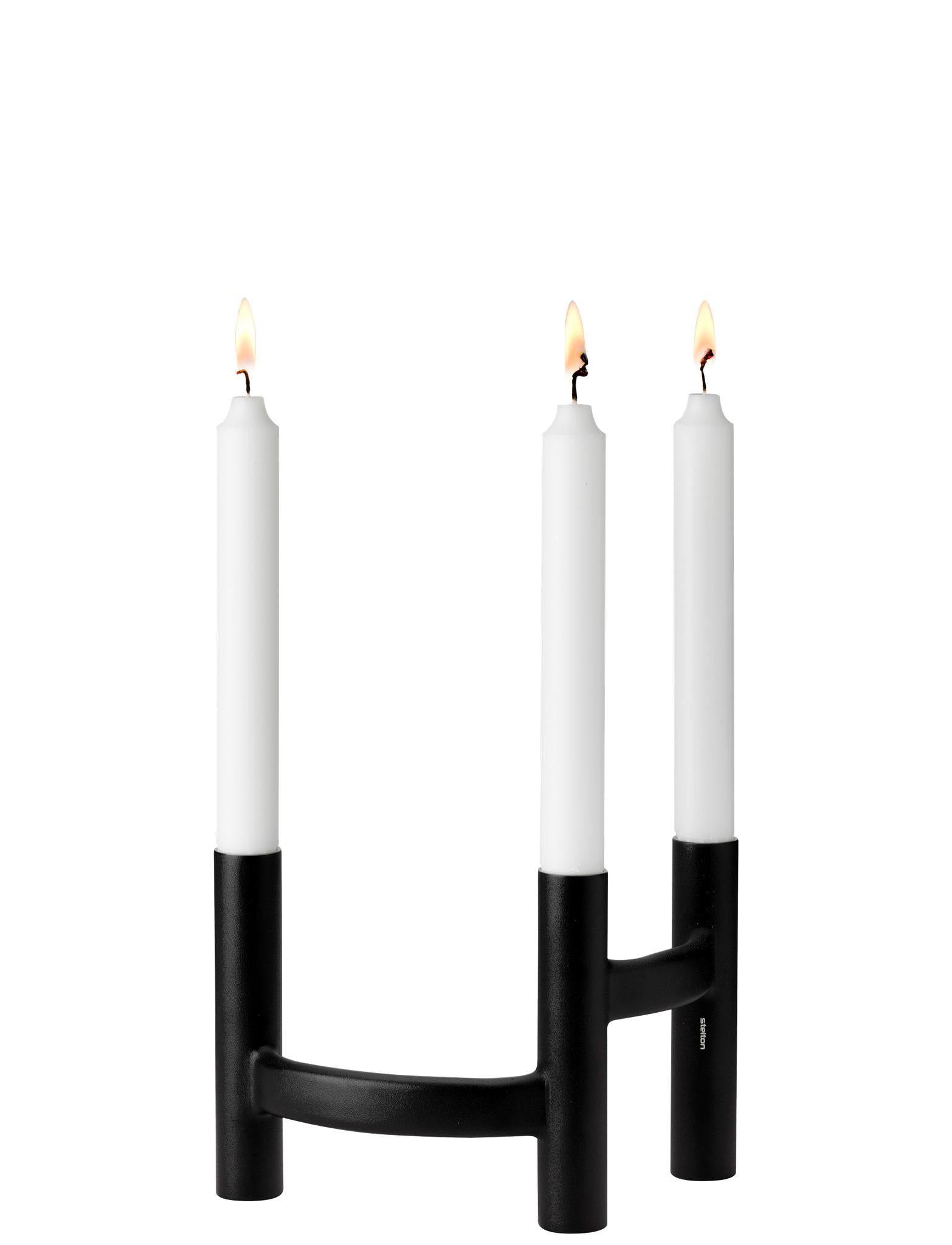 [product_category]-Stelton Ora Candlestick Three Armed, Black-Stelton-5709846026520-110-STE-4