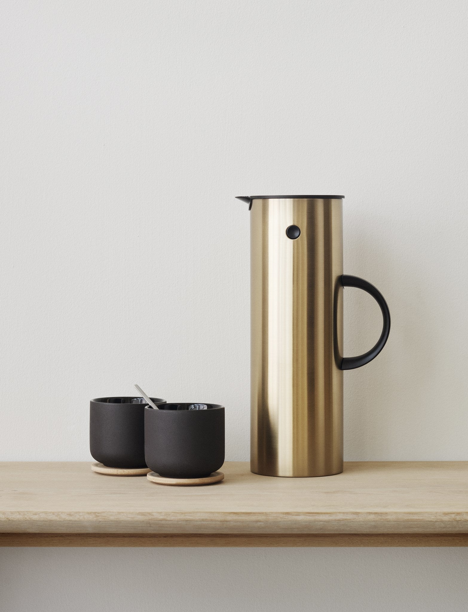 Stelton Theo Mug With Coaster 0,2 L, Black