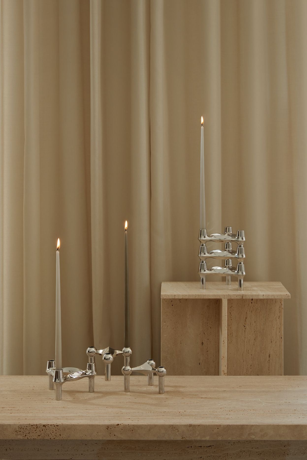 [product_category]-Stoff Nagel Bmf Candle Holder Set Of 3, Chrome-STOFF Nagel-5700002252227-8034-STO-11
