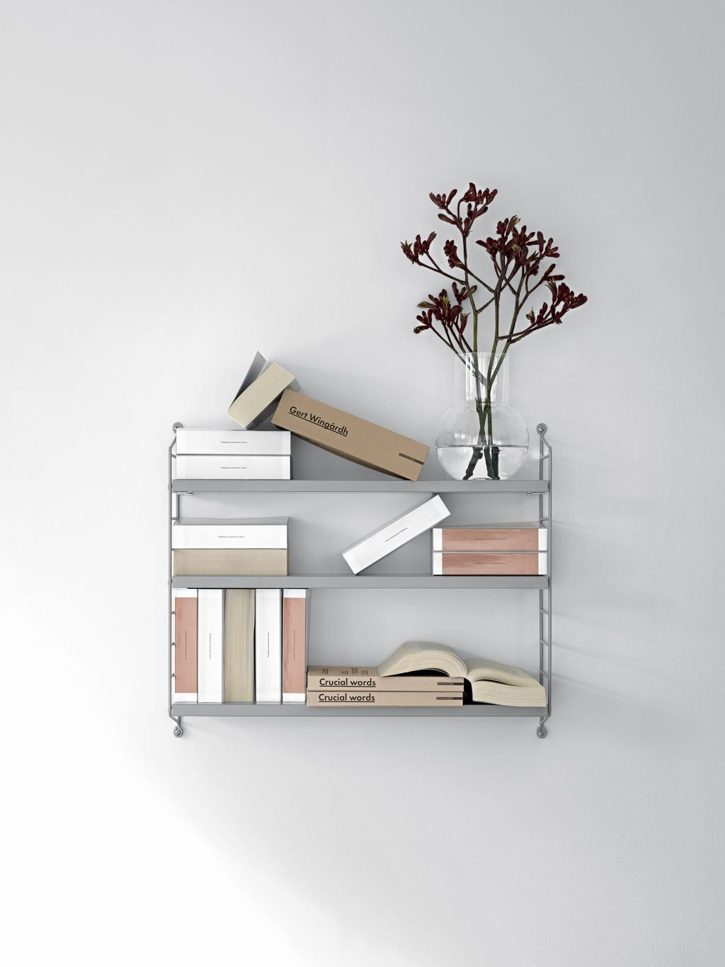 String Furniture String Pocket Wall Shelf, Grey/Grey