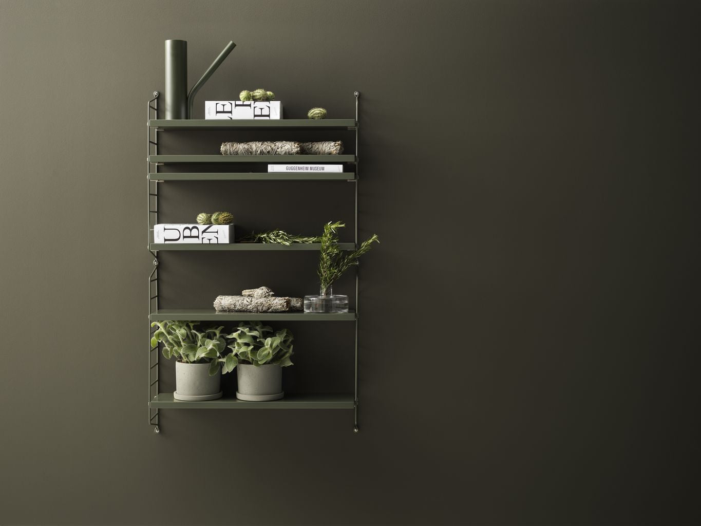 String Furniture String Pocket Wall Shelf, Sage/Sage