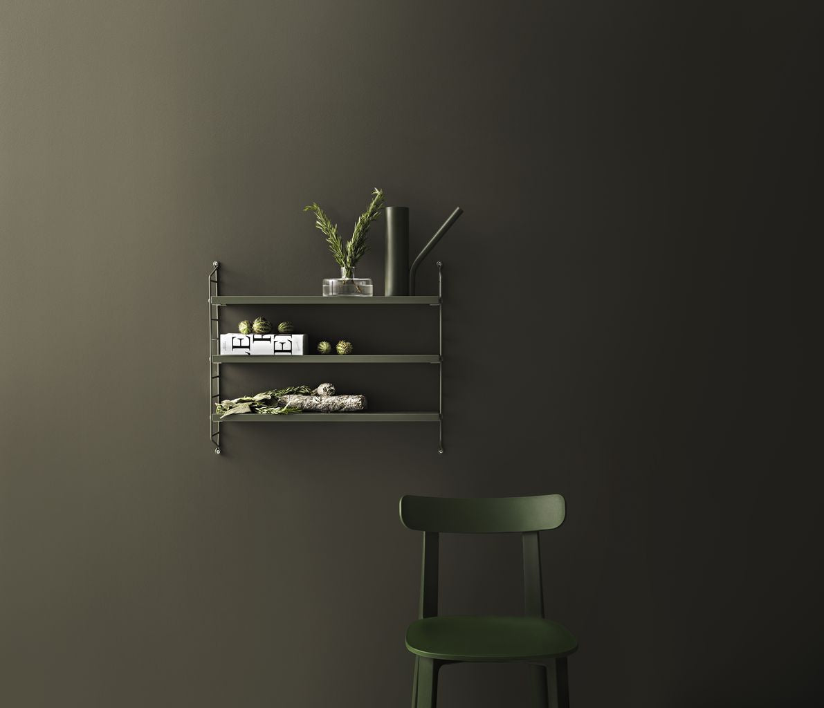 String Furniture String Pocket Wall Shelf, Sage/Sage