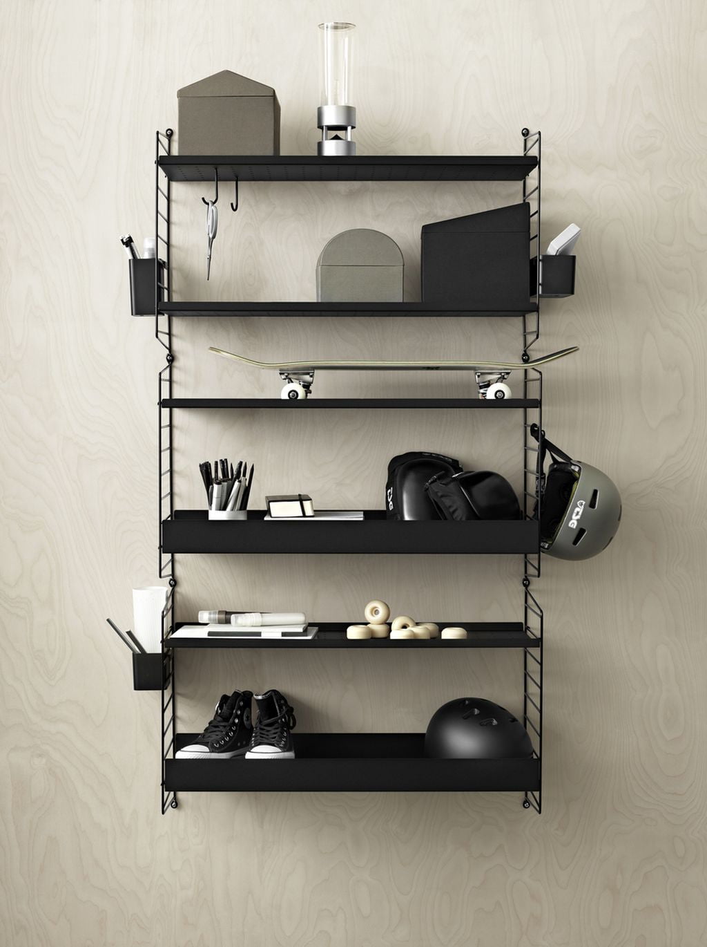 [product_category]-String Furniture String System Metal Shelf With Low Edge 30x78 Cm, Black-String Furniture-7350038272621-MSL7830-13-1-STR-2