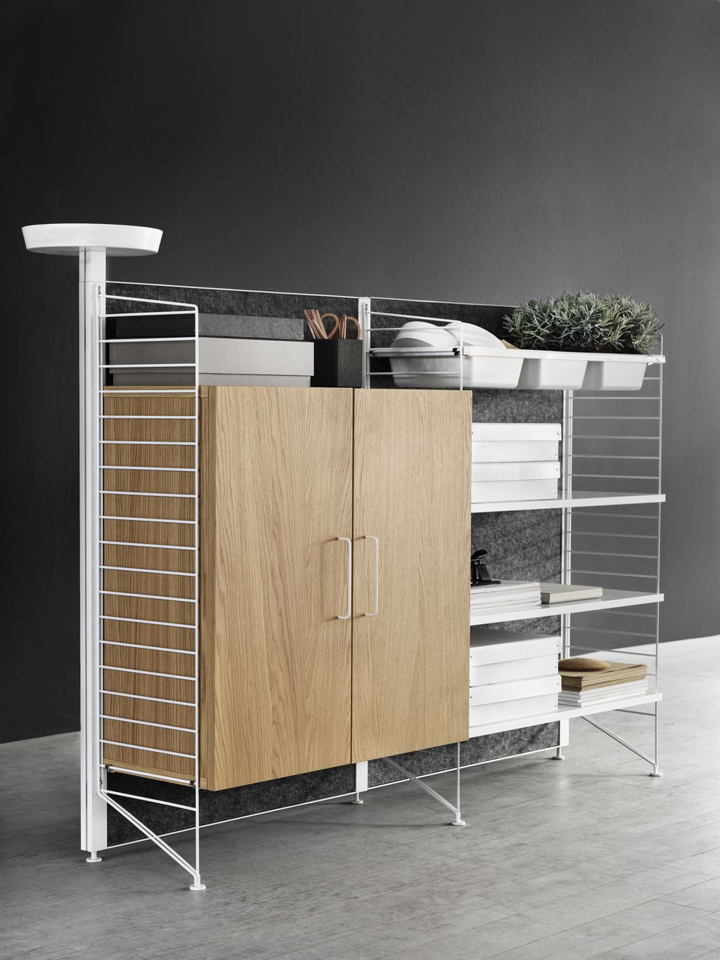 String Muebles System System Panel lateral con stand 30x115 cm blanco, conjunto de 2