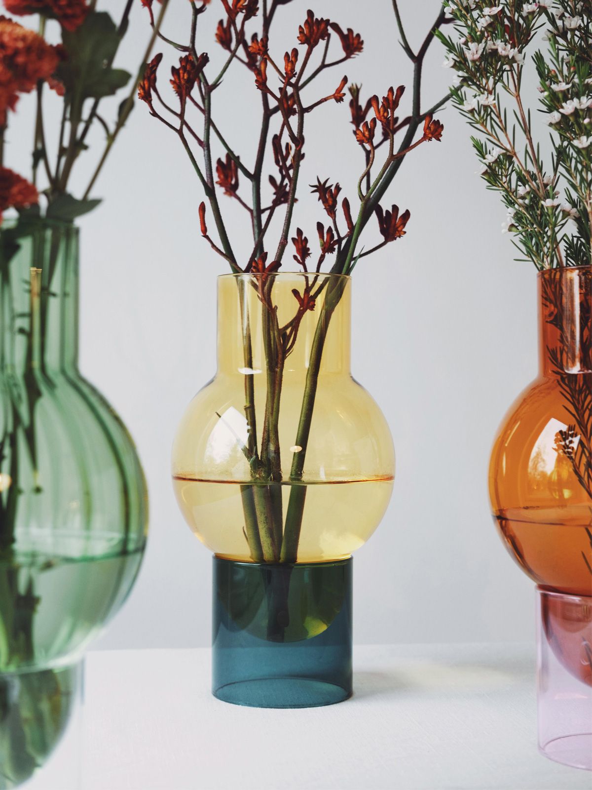 Studio About Bubble Tube Vase, Yellow