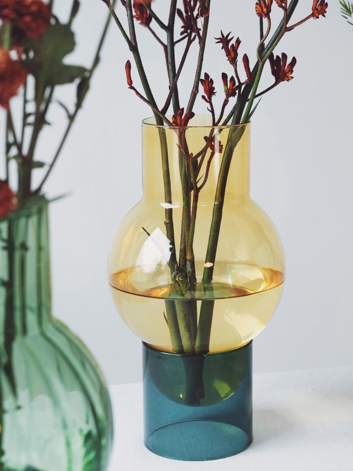 Studio About Bubble Tube Vase, Yellow