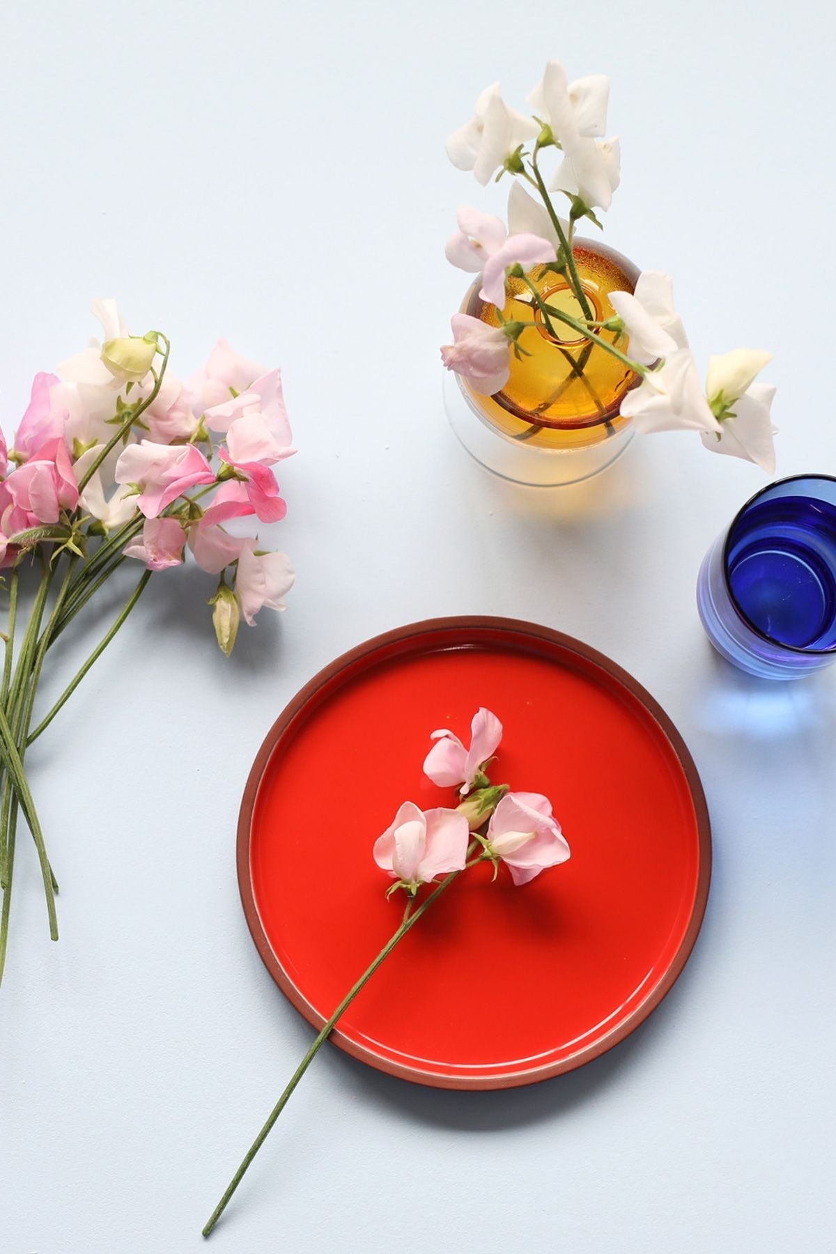 Studio sur l'ensemble de verrerie de 2 verres à eau, bleu