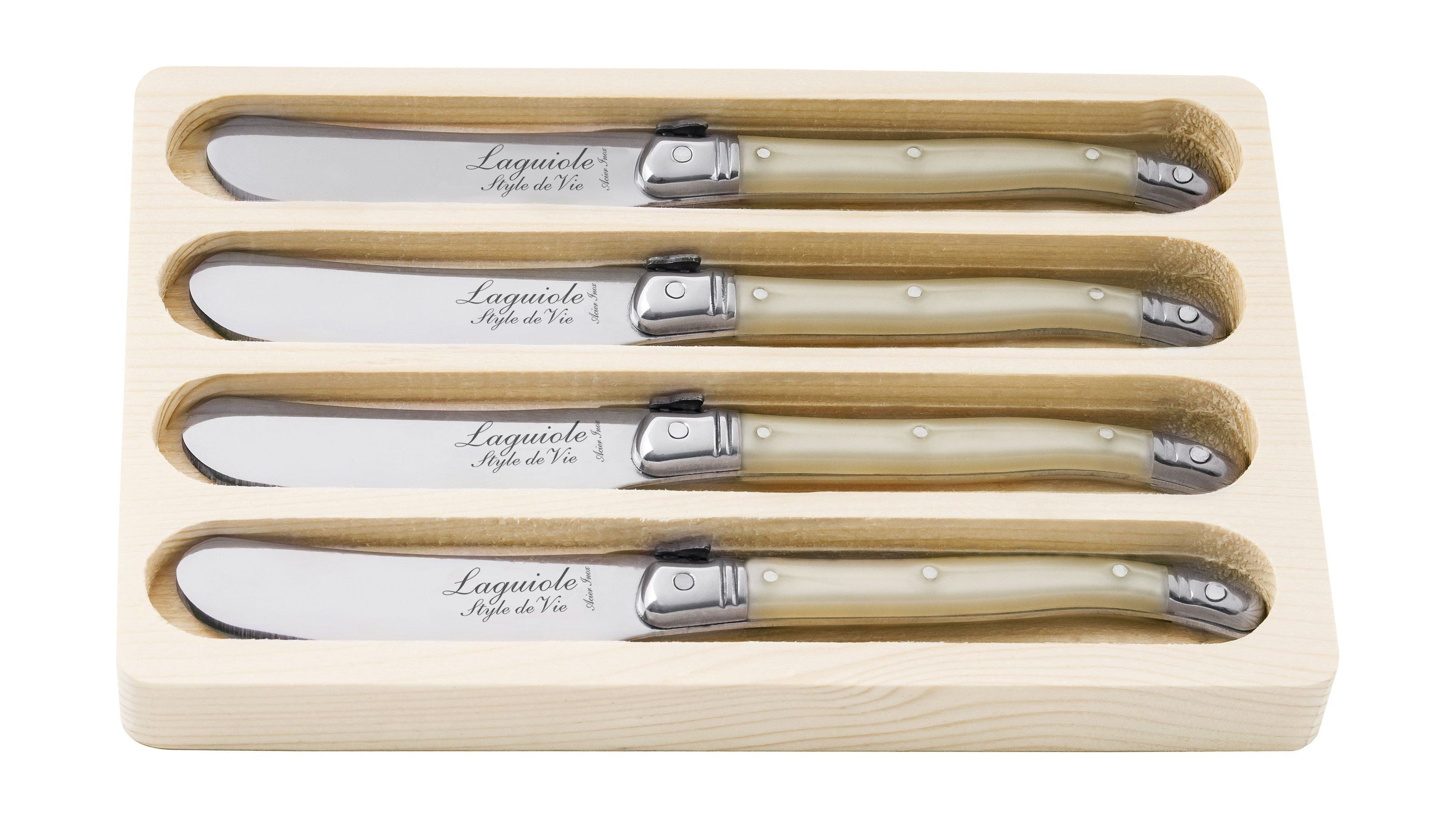 [product_category]-Style De Vie Authentique Laguiole Premium Line Butter Knives 4 Piece Set, Pearl-Style de Vie Authentique-8718719300831-530113-STY-1